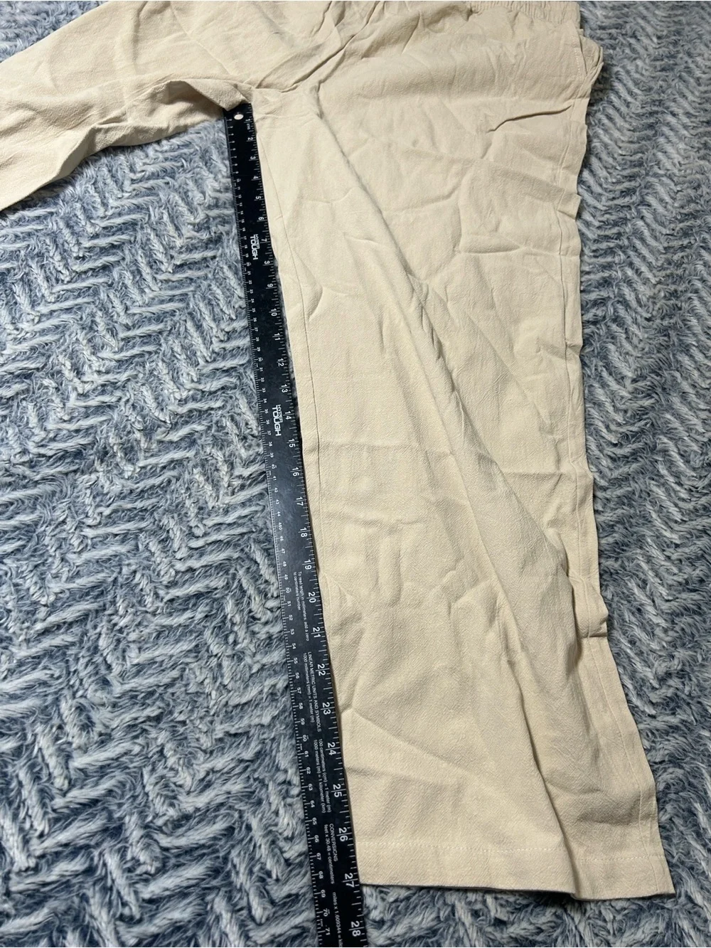 Men's Wide-Leg Drawstring Pants in Khaki NWOT